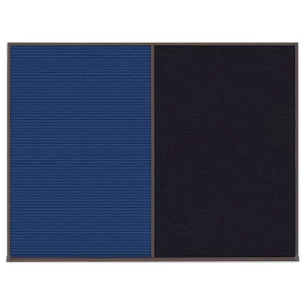 Triple Door Radius Corkboard, 72"X48", B, UV80055-BLACK-CORK